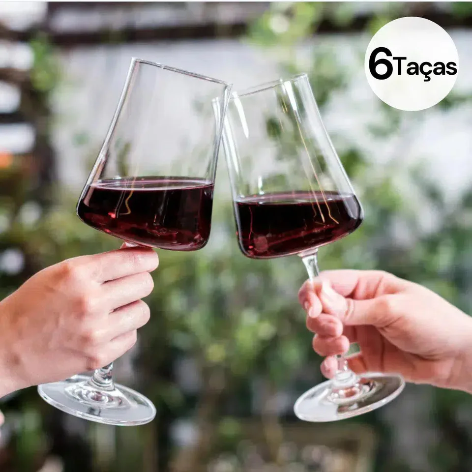 Kit com 6 Taças para gente tomar vinho com sua presença na nossa casa